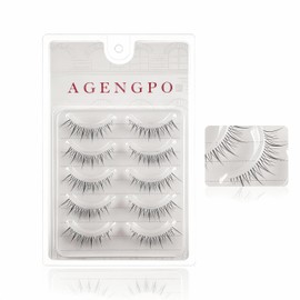 XIXI Box False Eyelashes, Set of 5 Pairs, One Piece Design, Transparent Band, Natural, Easy to Wear, #J1-1.1
