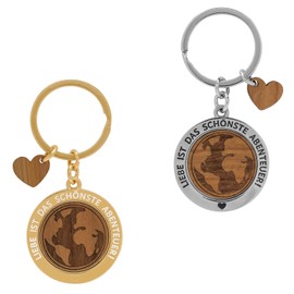 GRUSS & CO Keyring, multicoloured, Adventure wood motif