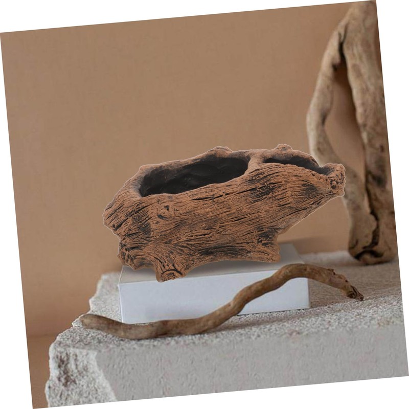 Kisangel Vintage Root Flower Pot Driftwood Planter Stylish Concrete Planter