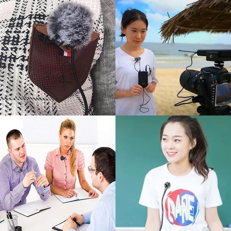 HUIKKJP Pin Microphone Windmuff, Pin Microphone, Windscreen, Noise Reduction, Microphone,