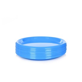 Mintra Home Reusable Plastic Plates (Blue, Small 12pk (6.5in))