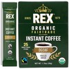 Rex Coffee Organic Fairtrade Natural Decaf Freeze-Dried Instant Sticks –