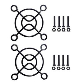 Easycargo 40mm Fan Grill/Guard with Screws + Nuts (Black 2-Pack)