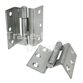 1 x Pair - 63mm x 58mm ZINC Plated STORMPROOF Casement Hinges REBATED CRANKED - 434105