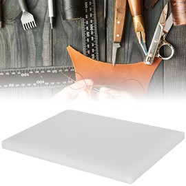 AMONIDA Leather Craft Punching Mat, Leather Cutting Mat PP Plastic Plate White for Drilling Hole Punches for Leather