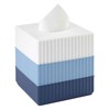 IZOD Bathroom Accessories Clubhouse Collection, Tissue Box Cover, Blue