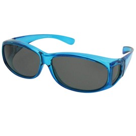 Junior Size Ages 10 to 15 Years Old Fit Over Sunglasses FJ3 (Crystal Navy Blue Frame Gray Lens)
