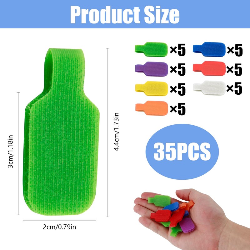 Cable Labels, Pack of 35 Writeable Cables Labelling Reusable Cable