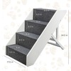 Arf Pets Wood Dog Stairs, 4 Levels Height Adjustment Wide