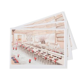 Mini Santa GreetingLife Christmas Card 3-Piece Set Japanese Style Sushi SJ-64-AM