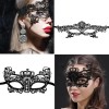6pcs Máscara Para Mujer Encaje Carnaval Mardi Gras Disfraz Negro