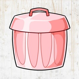 Trash Decals Peel & Stick - Wall Vinyl Stickers - Kawaii Cup Garbage Recycling Waste Compost Bin Cartoon Watercolor Colorful - Car Window Truck Laptop Tumbler - Kitchen Home Room Decor DWSV20677