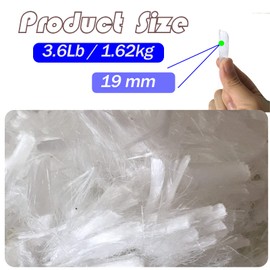 Polypropylene Fiber for Cement Concrete Fiber Additive, Impact Resistant Anti Seepage Fiber Reinforcement Concrete Mix for Building Wall Garden Anti Cracking, White (19 mm, 3.6 LB)