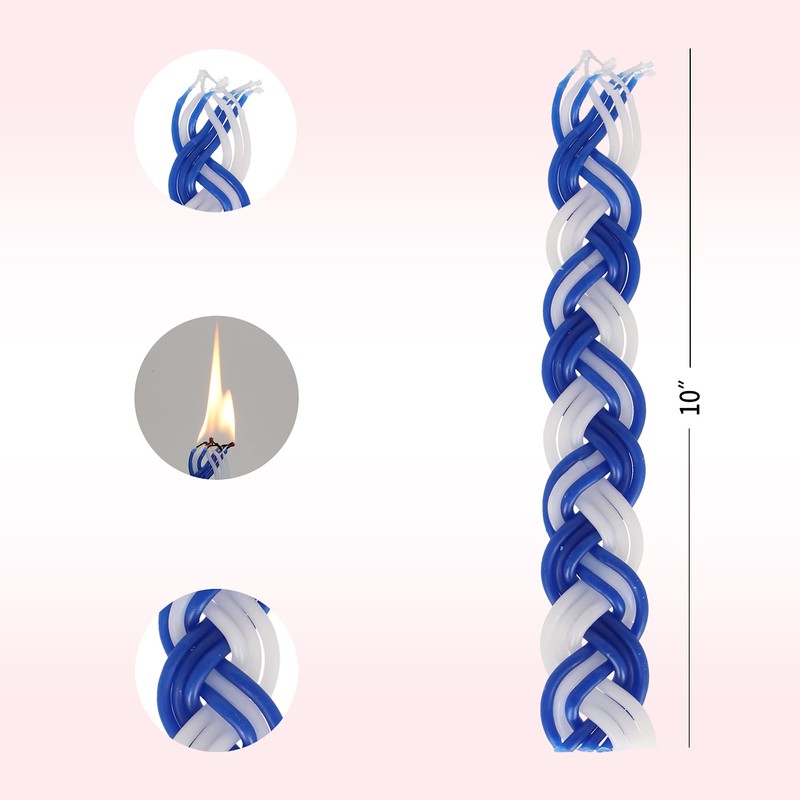 Shalhevet Light Havdalah Candle 100% Kosher (Elegant Blue & White)