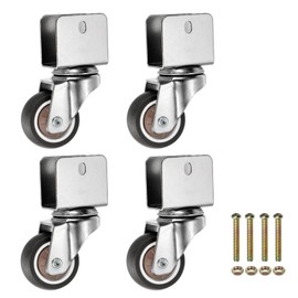 PATIKIL 1.5 Inch Caster Wheels, 4 Pcs Swivel Casters with 0.8" U Bracket Opening 55 Lb Capacity Per Caster for Furniture Office Chairs Carts and Cabinets, Brown