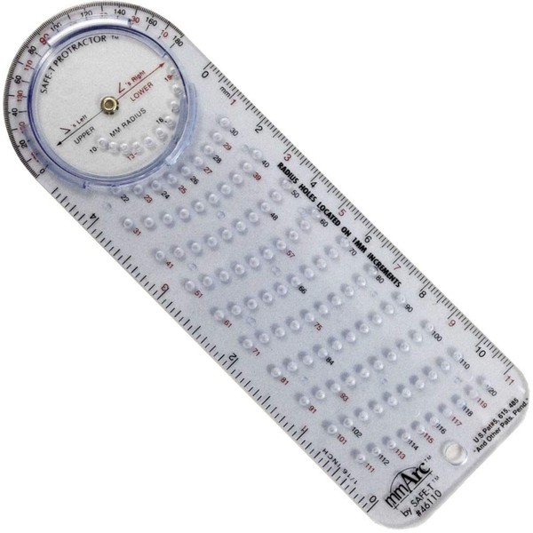 Safe-T 46110 mmArc Protractor Compass Plus, 15.8 cm Long, Clear