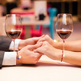 JczR.Y Pulseras de mal de ojo, cuerda roja, pulsera de disco, hecha a mano, buena suerte, eslabones de protección, joyería de Ojo para mujer, Metal, Diamantes de imitación