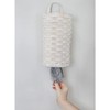 AuldHome Wicker Grocery Bag Holder (Whitewashed); Wall-Mounted Rustic Farmhouse Plastic