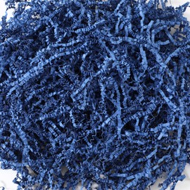Fulmoon 1 Bag 3 lb/1.35 kg Shredded Paper for Gift Box Crinkle Cut Glitter Shredded Filler Shiny Paper Filler for Gift Wrapping Basket Filling Birthday Wedding Christmas (Navy Blue)