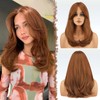 FESHFEN Wigs with Bangs for Women, Synthetic Natural Looking Long