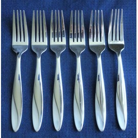 ONEIDA New Oneida SIMMER Set of 6 Dinner Forks Stainless Flatware (8")