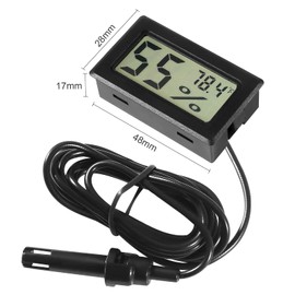 AITIAO 2Pcs TPM-10 Digital Mini Hygrometer Thermometer Gauge with Probe LCD Display Fahrenheit Indoor Temperature Humidity Meter for Incubator Reptile Plant Terrarium Humidor Guitar Case Greenhouse