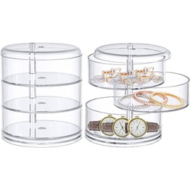 Pequeño Organizador de Acrílico para Accesorios de Cabello, Organizador de Almacenamiento de Accesorios para el Cabello para Niñas (Blanco, 3 Capas)