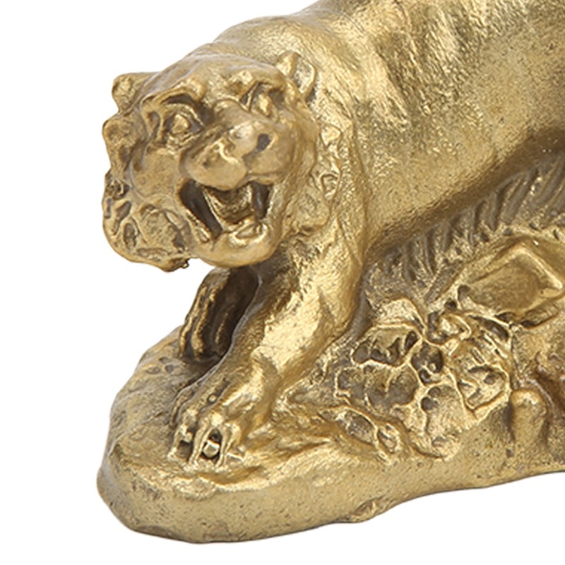 Brass Tiger Statue Ferocious Tiger Durable Brass Rustproof Durable Sturdy
