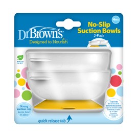 Dr. Brown's No-Slip Strong Suction Bowls for Babies and Toddlers, Baby Led Feeding, 2-Pack, BPA Free, 4m+