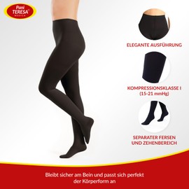 Pani TERESA MEDICA - Compression Tights Medical (15-21 mmHg, Class 1) for Women - Thrombosis Stockings Against Varicose Veins - Support Tights