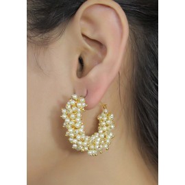 Crunchy Fashion Bollywood Stylish Traditional Indian Jewelry Hoop Earrings for Women BNV036