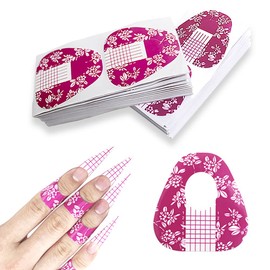 LAIION 200PCS Acrylic Nail Forms Purple Color Horseshoe-Shape Nail Extension Tips Long Nail Forms for Acrylic Nails Acrylic Nail/UV Gel Nail Extension Forms Guide Stickers