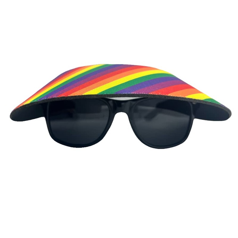 Rainbow Pride Foam Visor Attaches to Sunglasses, Unisex, 2 Visors