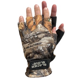 Glacier Glove Unisex Alaska River Fingerless Lightweight Breathable Non-Slip Grip Fishing Gloves with Elasticized Cuffs | for Outdoors, Fly Fishing, Paddling, Hiking, Realtree Edge, X-Large
