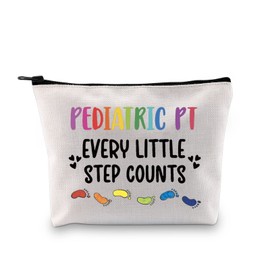 GJTIM Pediatric Physical Therapist Gift Pediatric PT Every Little Step Counts Makeup Bag Paediatricians Gift (Step Counts Bag)