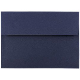 JAM PAPER A7 Premium Invitation Envelopes - 133.3 x 184.1 mm (5 1/4" x 7 1/4") - Navy Blue - 50/Pack