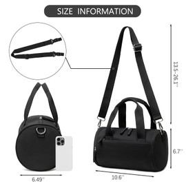 Mini Gym Bag for Women Girls Cute Small Duffle Bag with Multifunctional Pockets Gymshark Bag Workout Sport Bags for Dance,Fitness,Yoga, Black, Sport