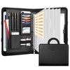 Leathario 3-Ring Portfolio Binder, Includes 5 Folder Index Dividers, 13