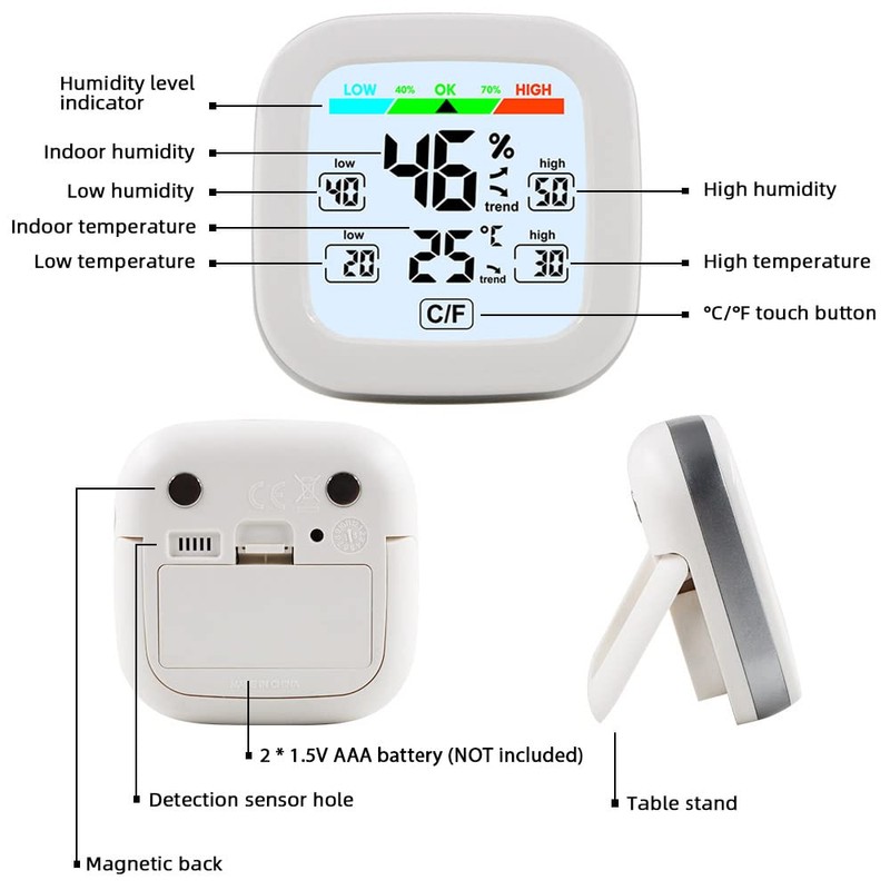 Geevorks Indoor Electronic Hygrometer & Thermometer Digital Temperature Humidity Meter