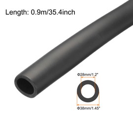 Rebower 28mm ID Pipe Insulation Tubing 5mm Thick Heat Preservation Foam Tube, [for Plumbing Freeze Protection Exercise Handle] - 38mm OD/3ft/Black
