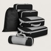 6-Piece Travel Compression Packing Cube Set with Mesh Panels and