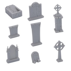 28mm scale Cemetery Bundle Gravestones Tombstone Undead Graveyard ScatterTerrain Fantasy Tabletop Gaming Scenery Figures