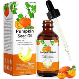 Aceite Orgánico de Semilla de Calabaza para el Cabello - Prensado en Frío, 100% Puro y Natural para Cabello Seco, Dañado y Debilitado - Hidratante Nutritivo para Cuero Cabelludo y Piel, Tratamiento Hidratante para Mujeres y Hombres (60ml)