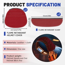 Welding Helmet Cover, Welding Helmet Accessories, Welding Hood Accessories for Welding Neck Protector, Fit for Most Welding Helmets (Red)