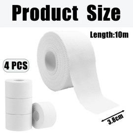 4 PCS Zinc Oxide Tape Sports Tape Climbing Tape Finger Tape Athletic Tape Tape Elastic Breathable Kinesiology Wrist Tape Removable Athletic Tape for All Sports (3.8CM x 10M,White)