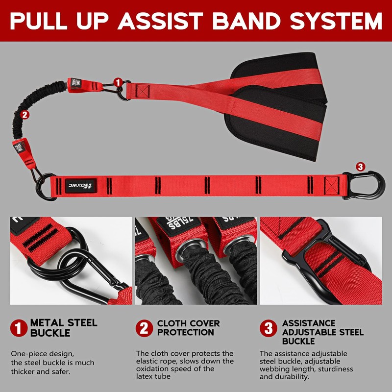 HOXWC Pull Up Assistance Bands, Heavy-Duty Pull Up Bands Set