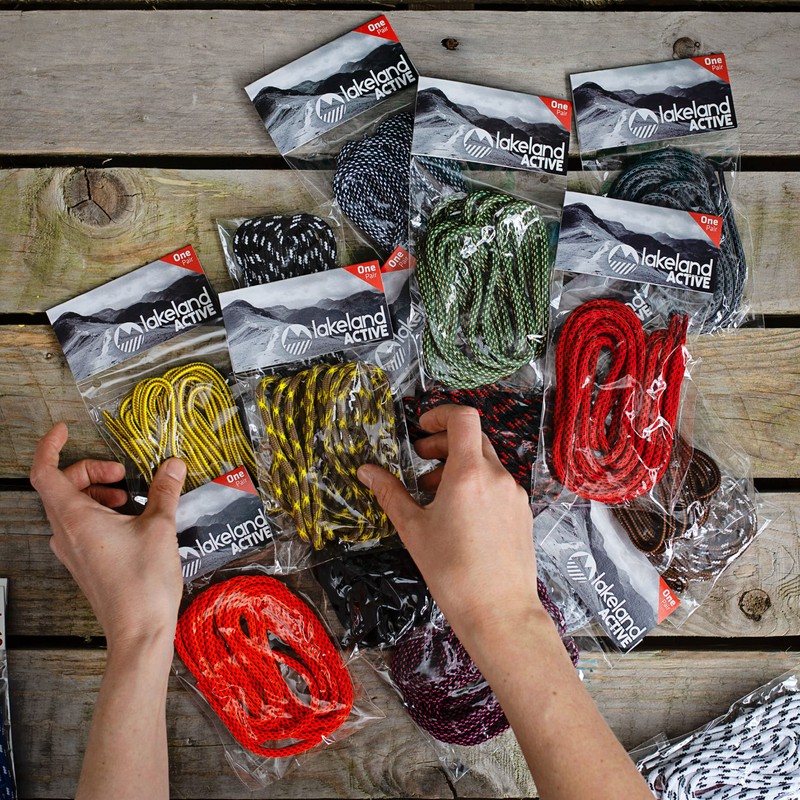 Lakeland Active Grasmoor Walking Boot Laces - White-Black - 200