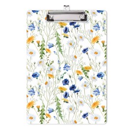 Hongri Wooden Clipboard, Fashion Design Clip Board for Classroom Students,Teacher, Women, Kids, Cute Custom Pattern, Standard Letter Size 9 x 12.5 in with Low Profile Metal Clip, Weed