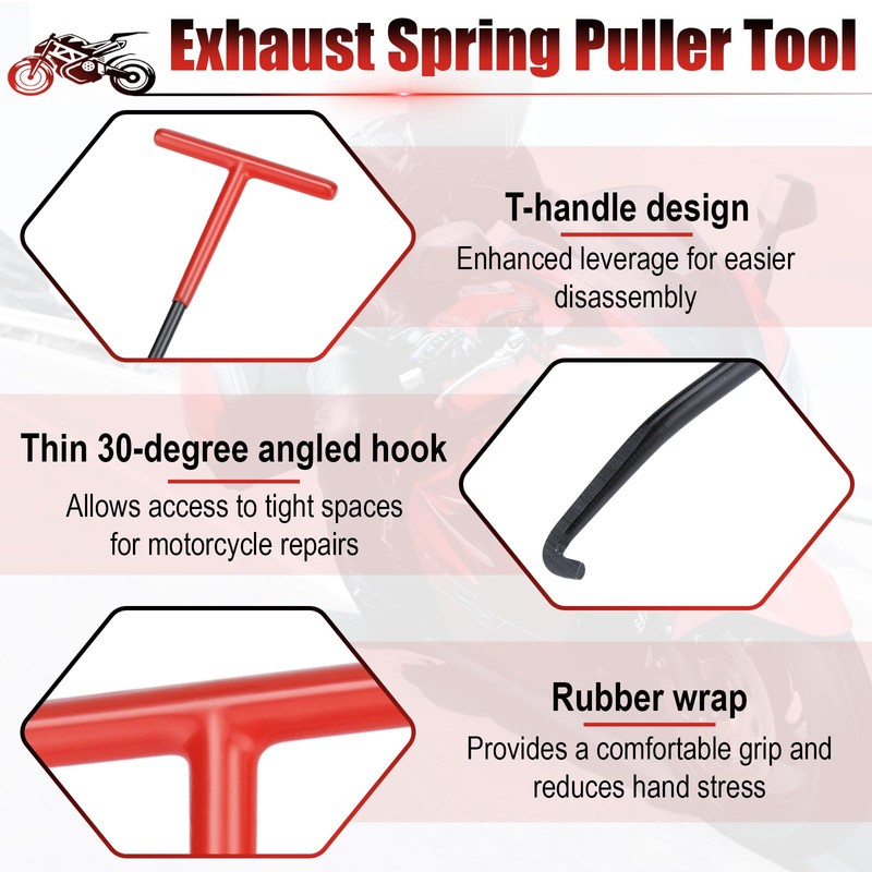 2 PCS Exhaust Spring Puller Tool, Motorcycle Exhaust Spring Hook,