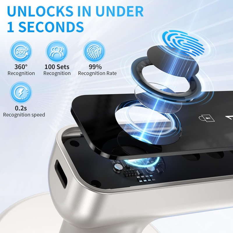 VBUFKRIT Fingerprint Door Lock- biometric Smart Door knob- passcode keypad